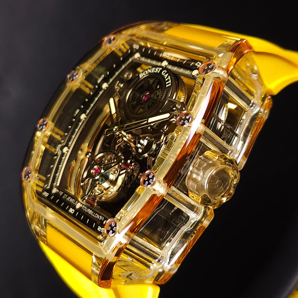 Bonest Gatti BG7001 K9水晶殼自動陀飛輪機械錶