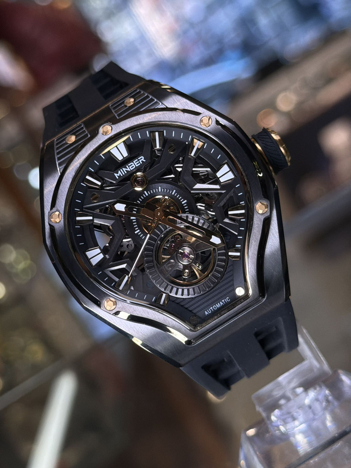 Minber  9045 Automatic Skeleton Watch 最新自動機械錶