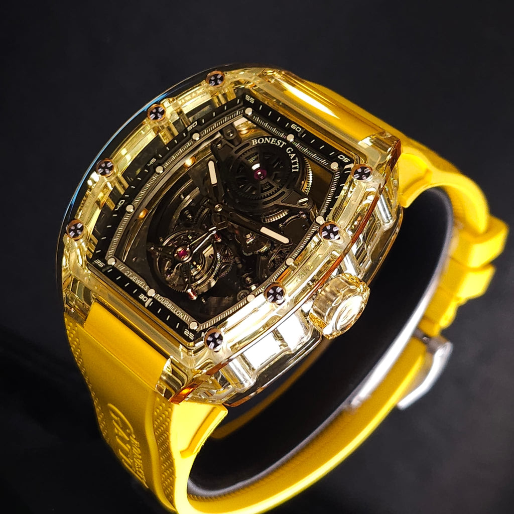 Bonest Gatti BG7001 K9水晶殼自動陀飛輪機械錶
