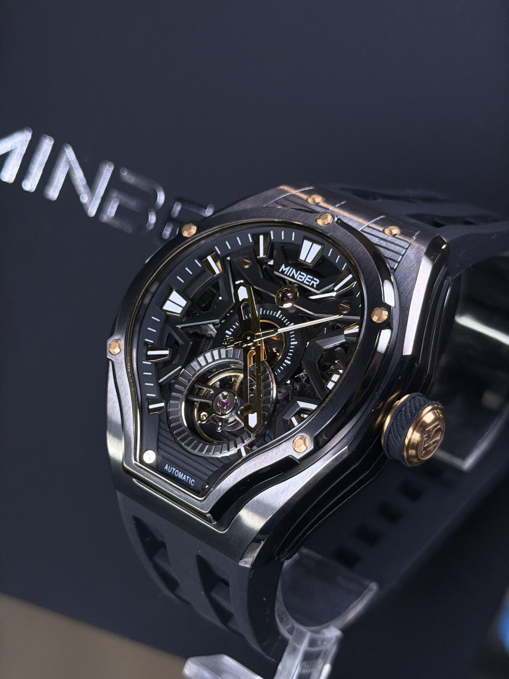 Minber  9045 Automatic Skeleton Watch 最新自動機械錶