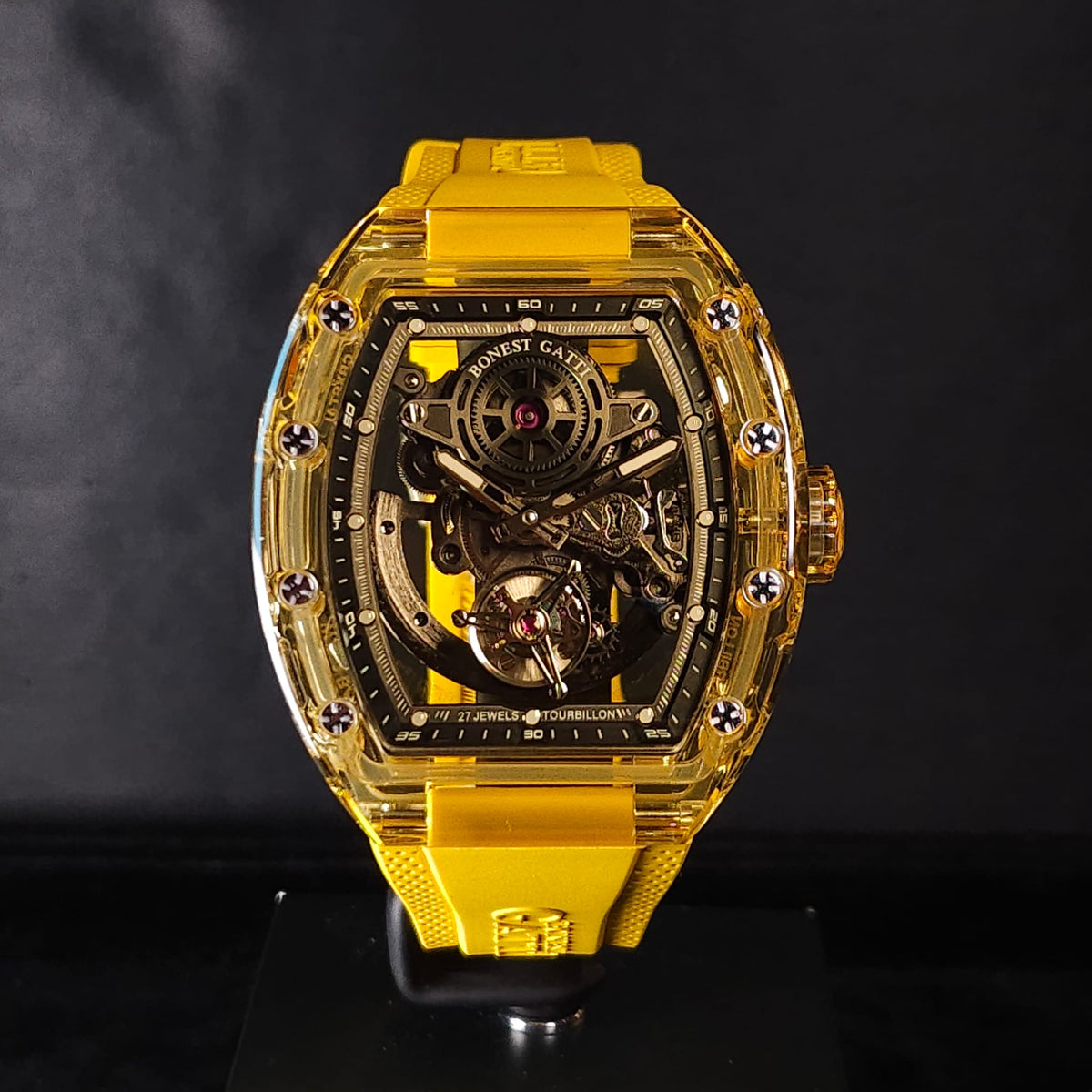 Bonest Gatti BG7001 K9水晶殼自動陀飛輪機械錶