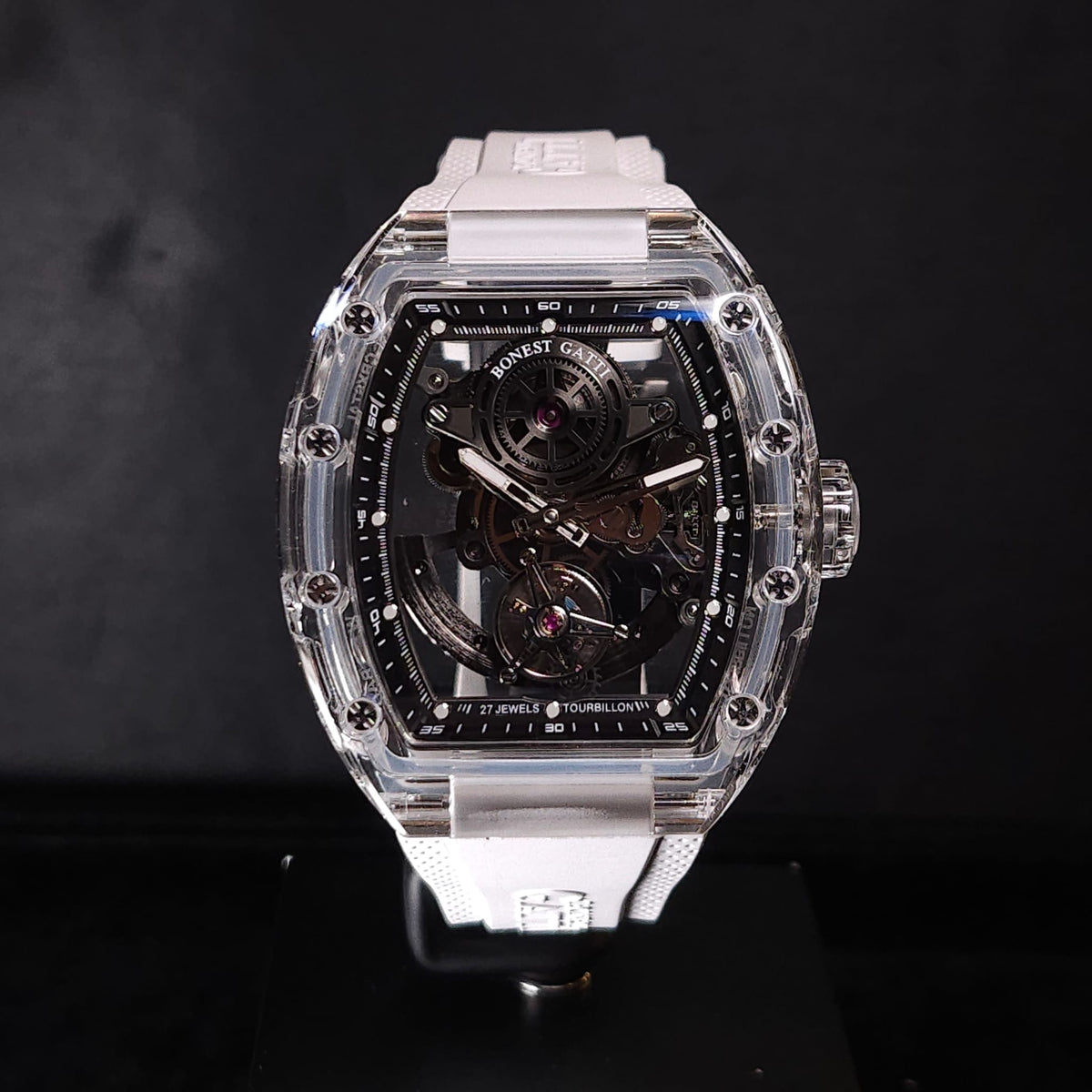 Bonest Gatti BG7001 K9水晶殼自動陀飛輪機械錶