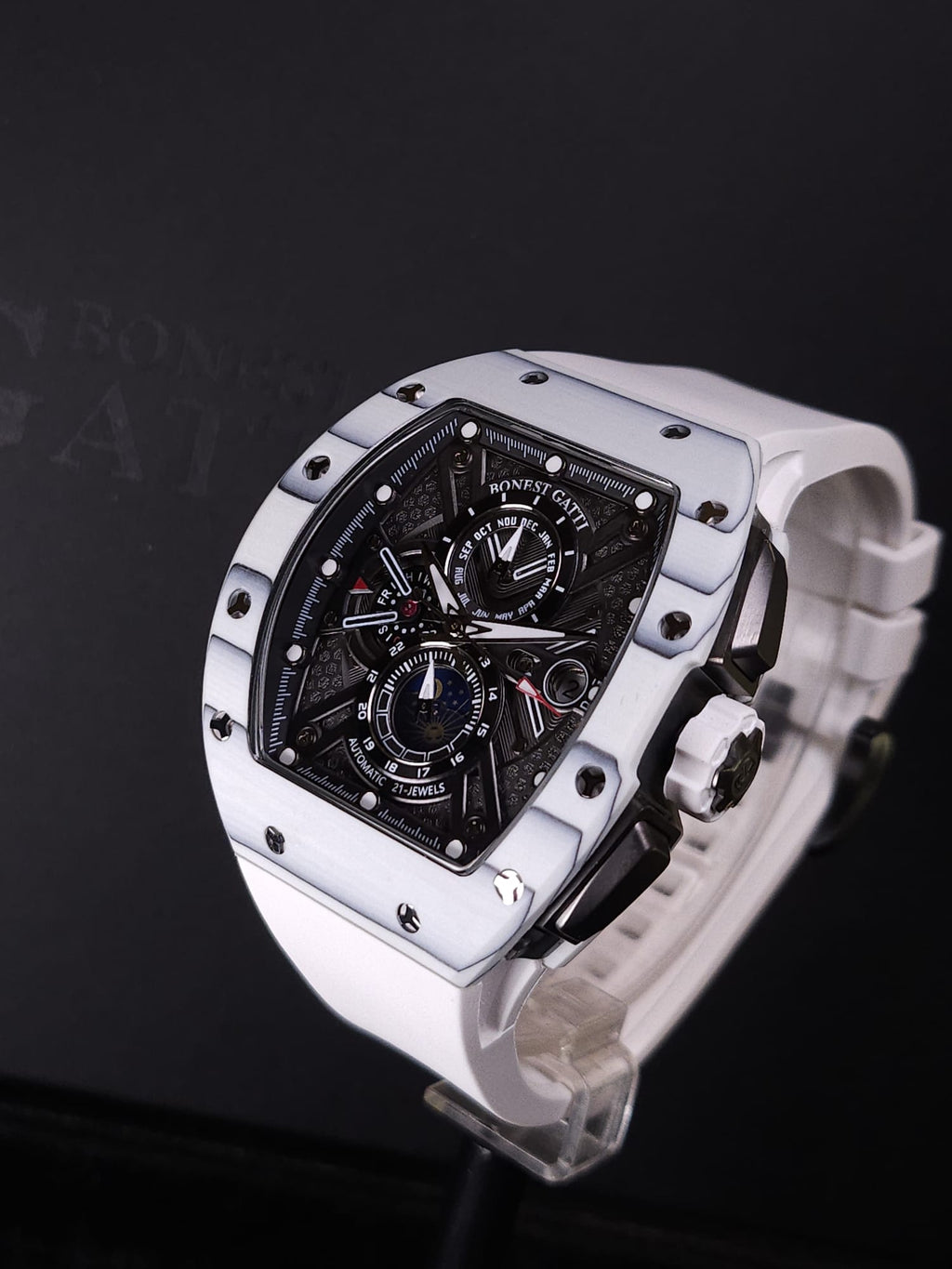 Bonest Gatti BG9007 夜光碳纖多功能自動機械錶