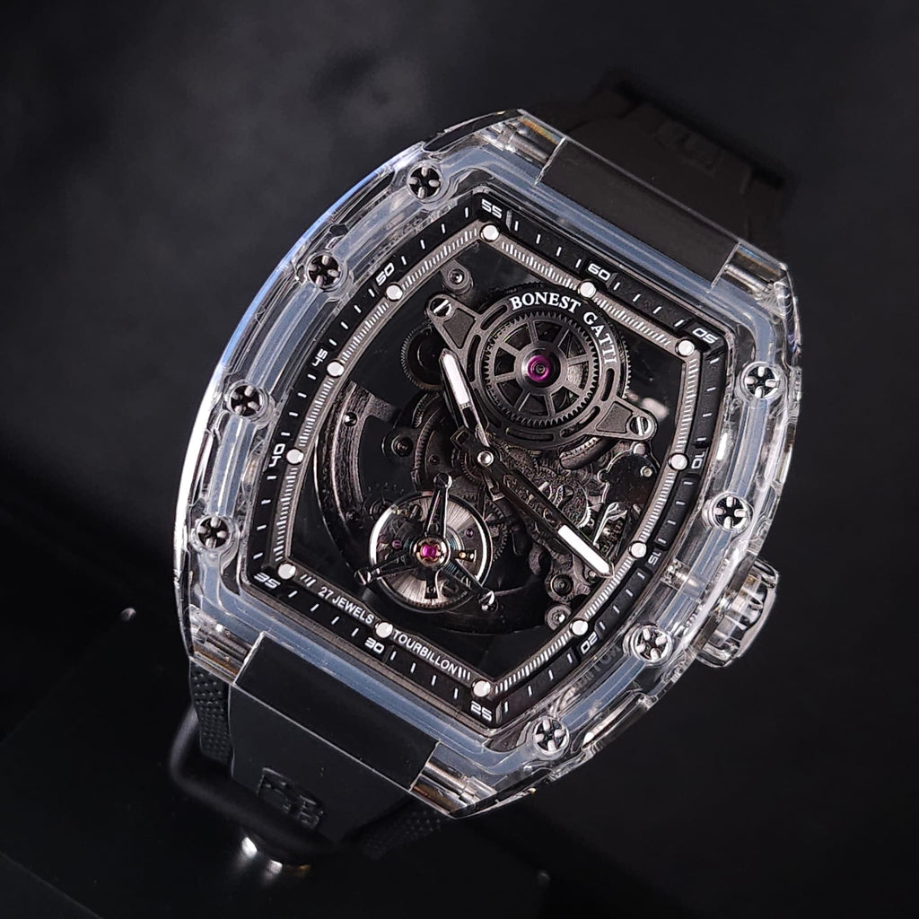 Bonest Gatti BG7001 K9水晶殼自動陀飛輪機械錶