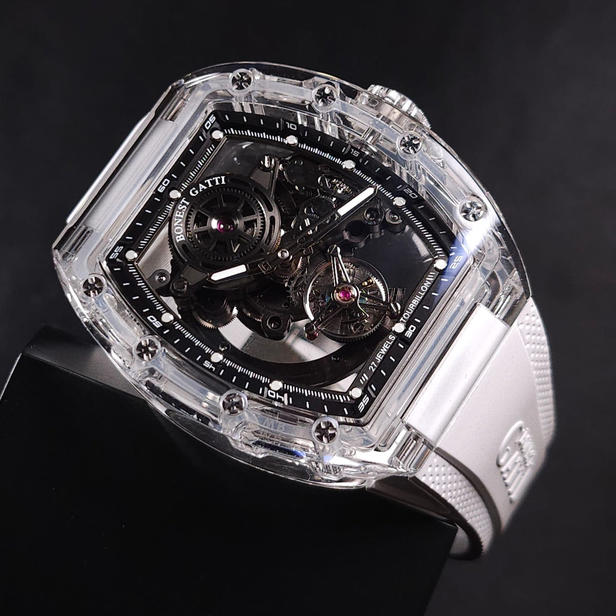 Bonest Gatti BG7001 K9水晶殼自動陀飛輪機械錶