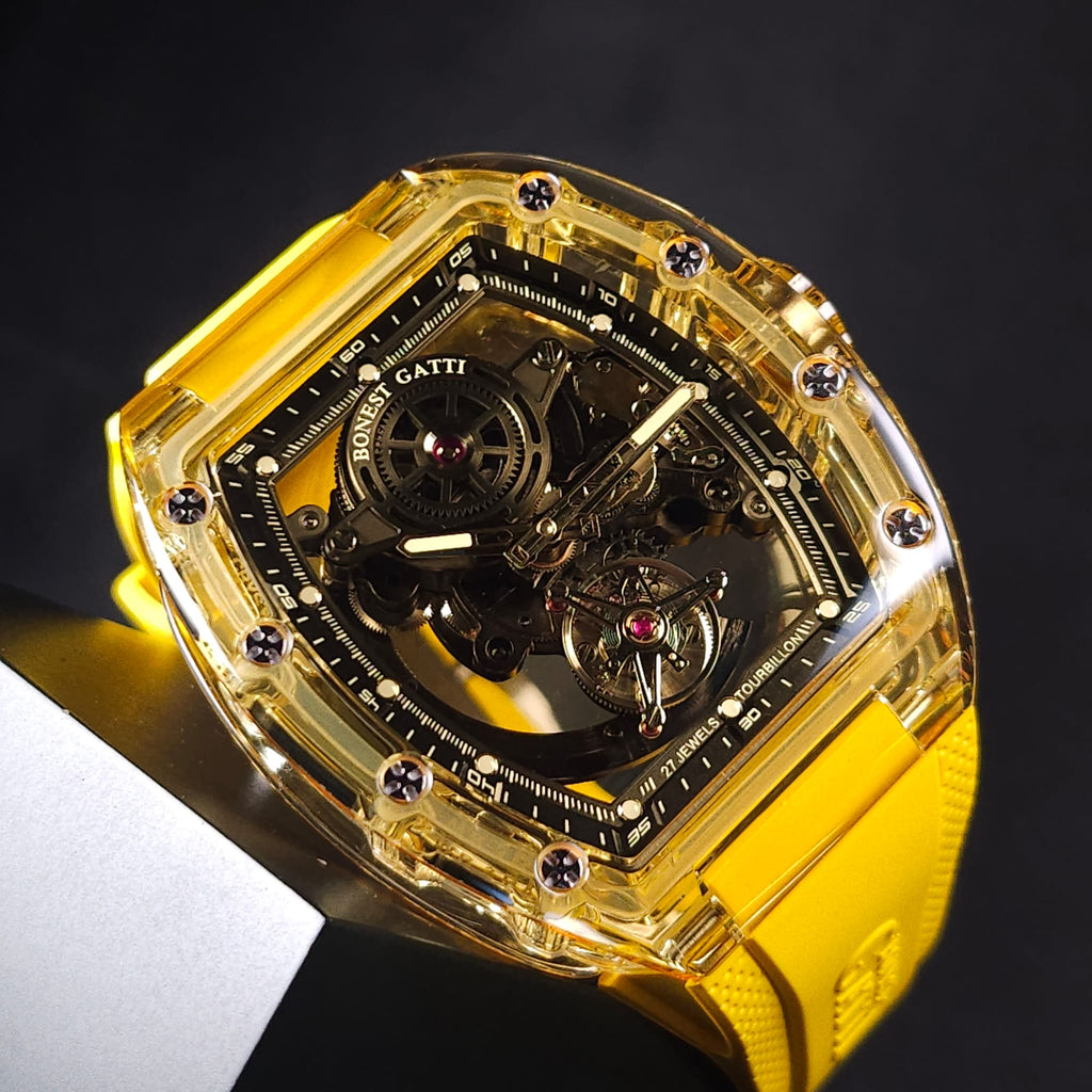 Bonest Gatti BG7001 K9水晶殼自動陀飛輪機械錶