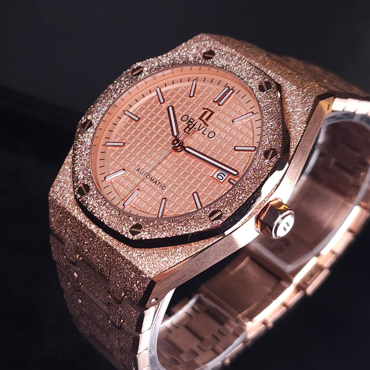 Oblvlo鑽石噴砂自動機械錶